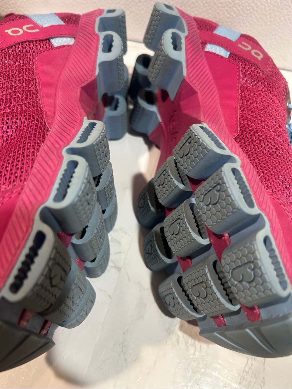 On Running Women's Magenta Running Shoes with Light Blue Accents - Picture 8 of 11